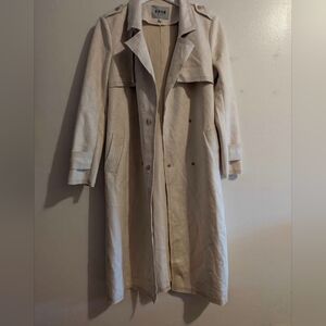 Long Cream Trench Coat